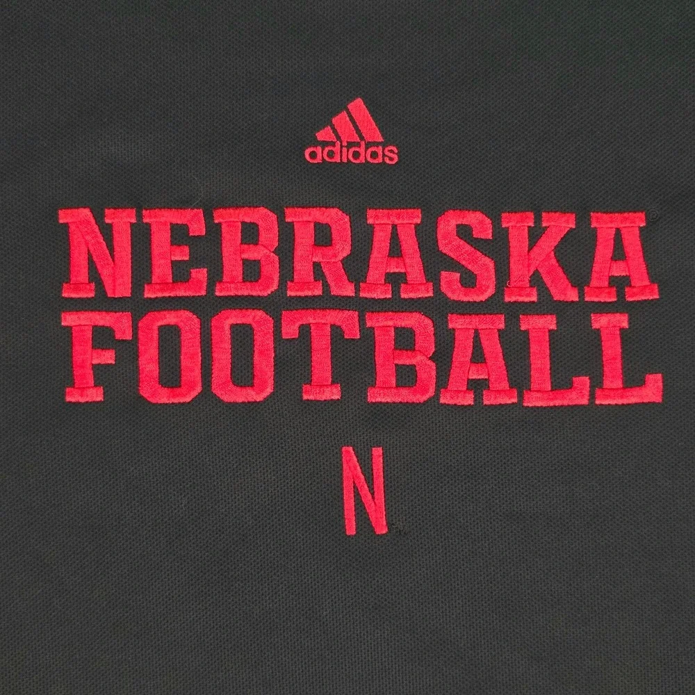 Adidas Nebraska Football Pullover Mens‎ XL Black ClimaWarm Crewneck Sweatshirt